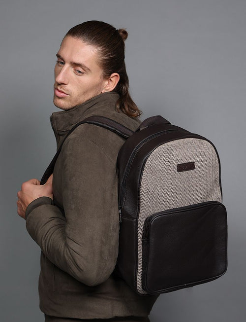 Herringbone pattern backpack