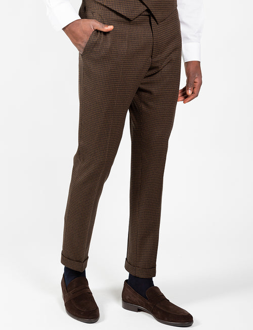 Houndstooth Tasmanian wool trousers