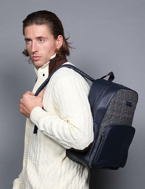 Houndstooth patterned backpack