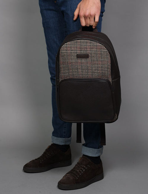 Houndstooth patterned backpack