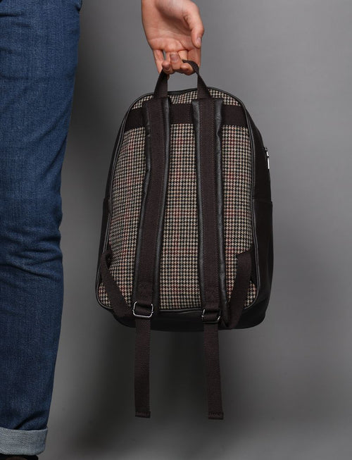 Houndstooth patterned backpack