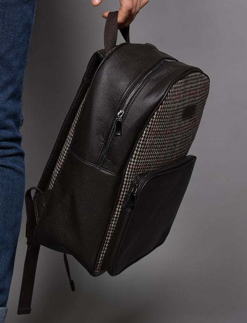 Houndstooth patterned backpack