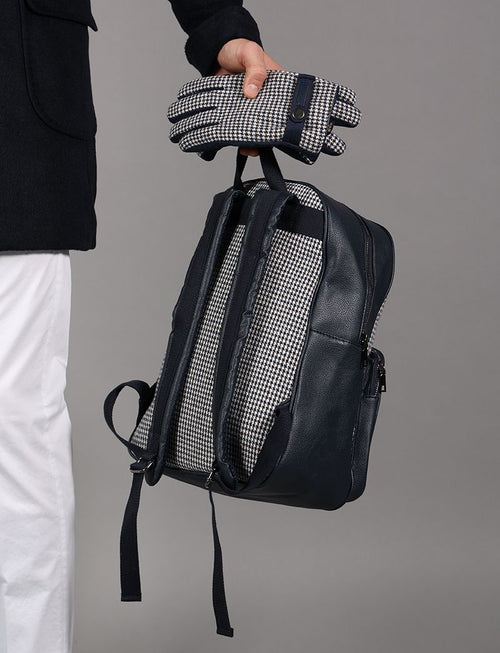 Houndstooth patterned backpack