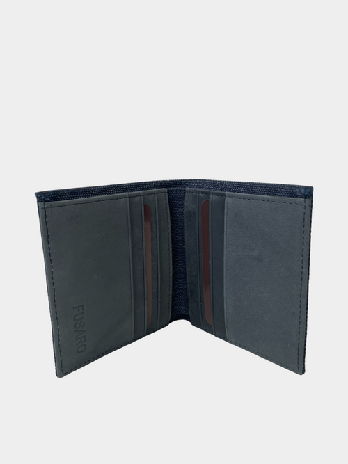 Wallet in canvas and leather