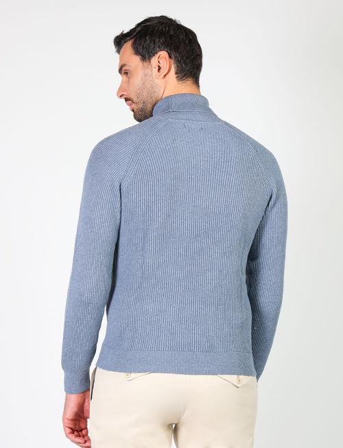 English ribbed turtleneck in cotton and wool