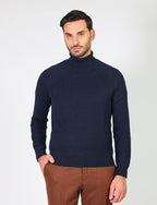 English ribbed turtleneck in cotton and wool