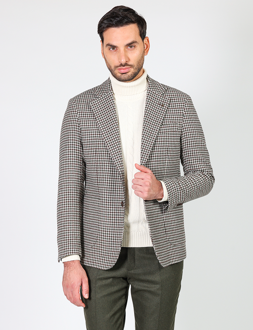 Single-breasted houndstooth jacket