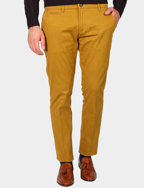 Stretch cotton twill trousers