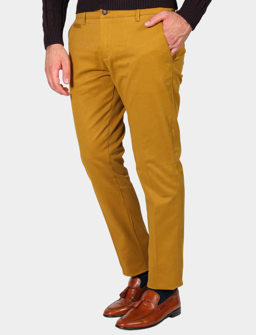 Stretch cotton twill trousers