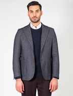 Striped jacket in cotton and wool