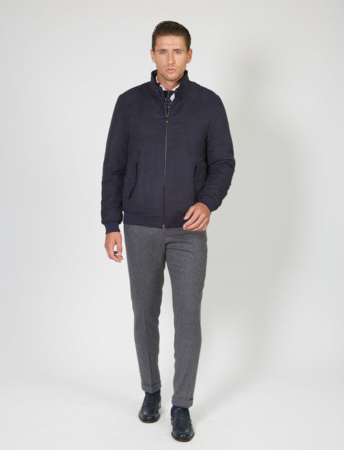 Padded alcantara bomber jacket