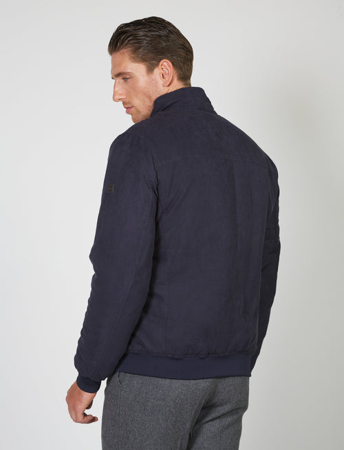 Padded alcantara bomber jacket