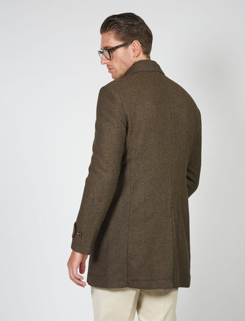 Diagonal trench coat in wool blend