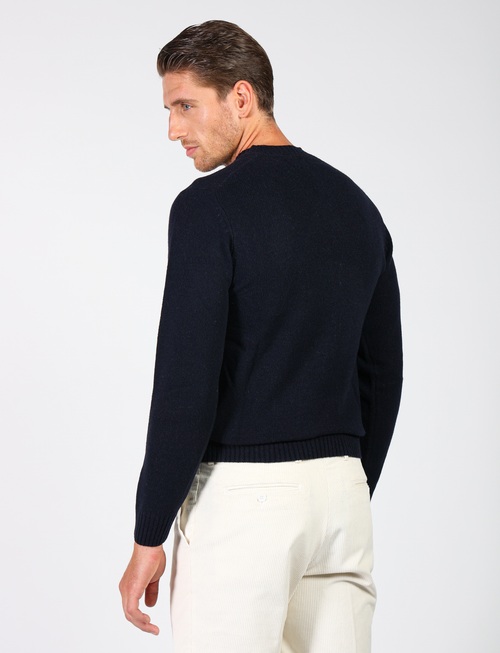 Crew-neck sweater in wool and nylon