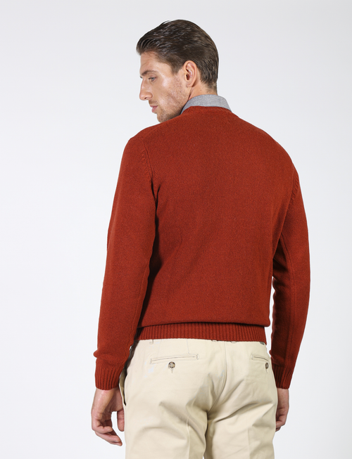 Crew-neck sweater in wool and nylon