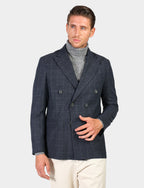 Double-breasted overcheck jacket