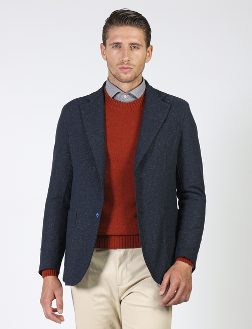 Pinpoint weave jacket in wool blend