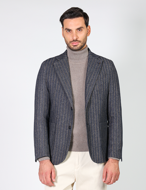 Striped jacket in cotton and wool