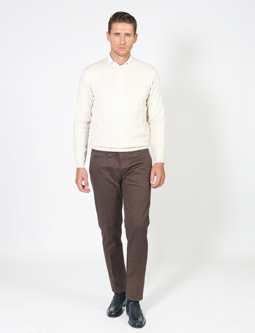 Stretch cotton twill trousers