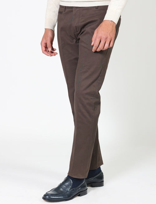 Stretch cotton twill trousers