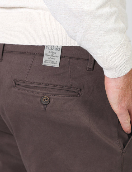 Stretch cotton twill trousers