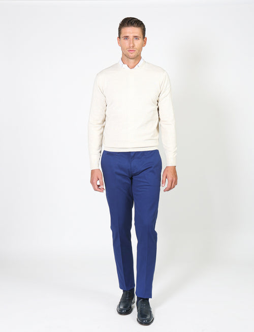 Stretch cotton twill trousers