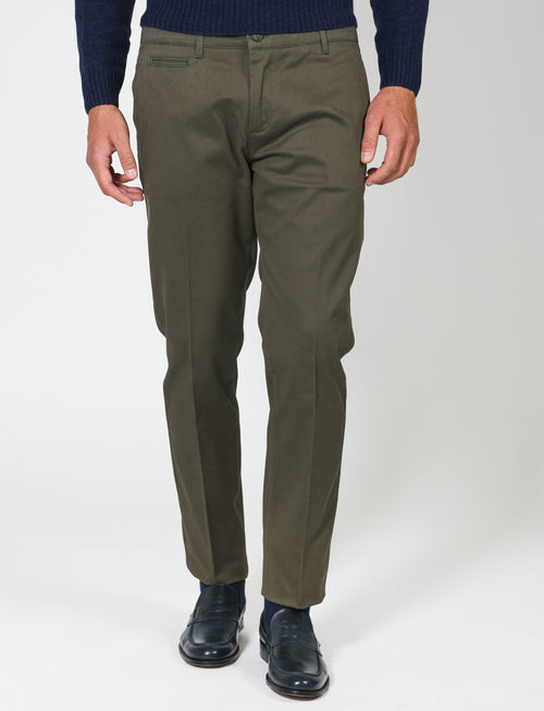 Stretch cotton twill trousers