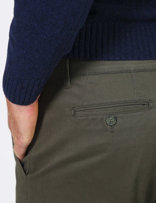 Stretch cotton twill trousers