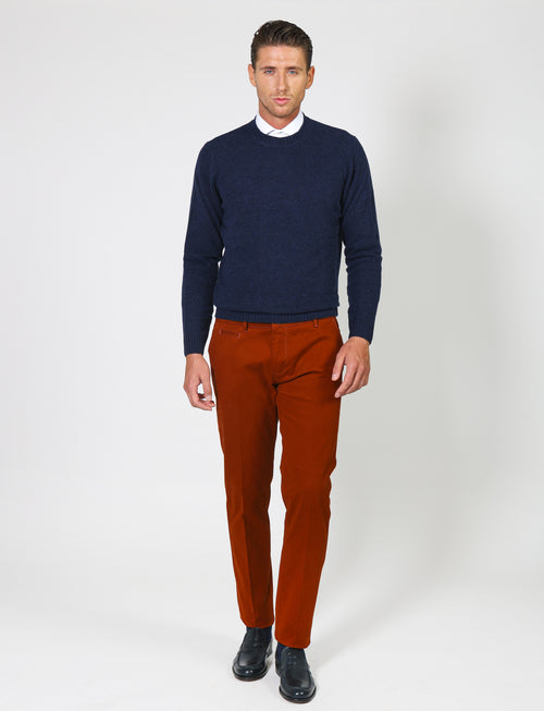 Stretch cotton twill trousers