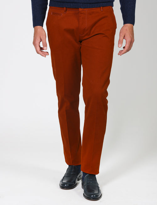 Stretch cotton twill trousers