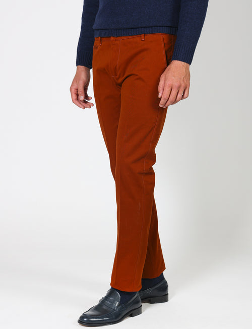 Stretch cotton twill trousers