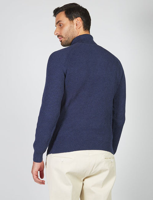 English ribbed turtleneck in cotton and wool