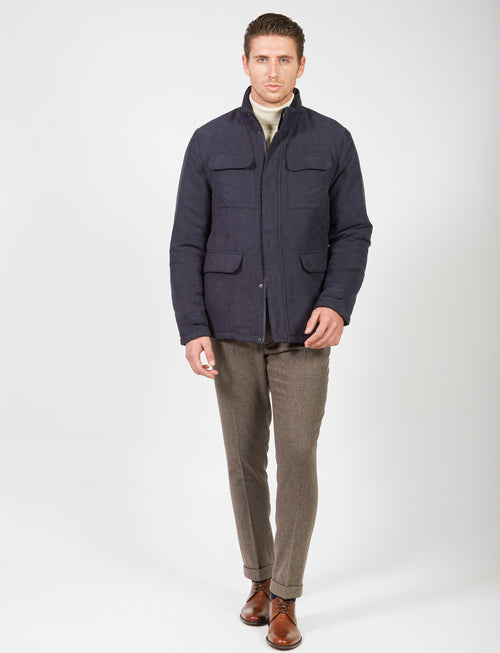 Alcantara safari jacket with pockets