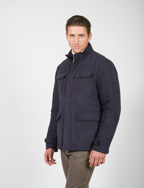 Alcantara safari jacket with pockets