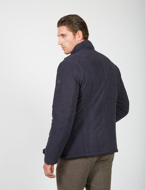 Alcantara safari jacket with pockets