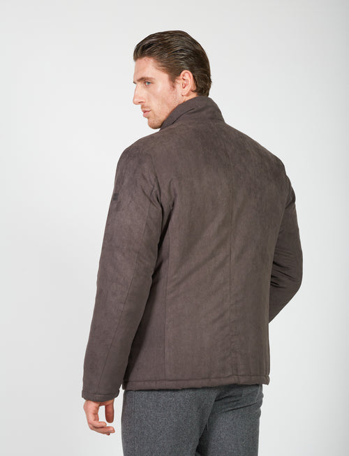 Alcantara safari jacket with pockets