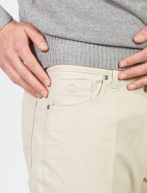 Five-pocket dobby trousers