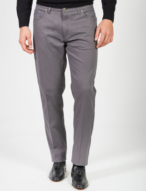 Five-pocket dobby trousers