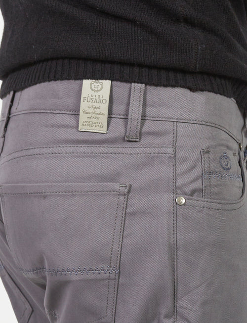 Five-pocket dobby trousers