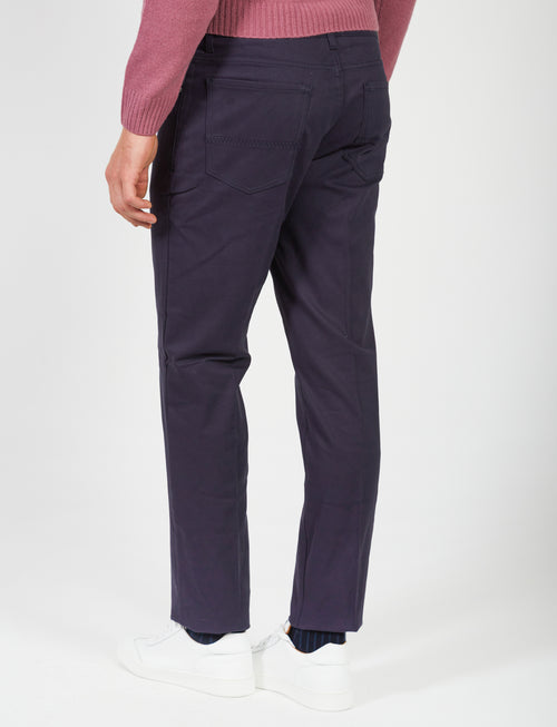 Five-pocket dobby trousers