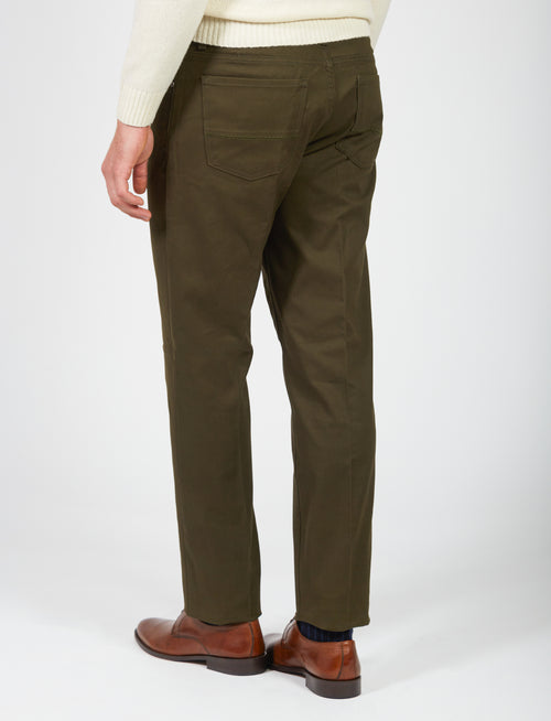 Five-pocket dobby trousers