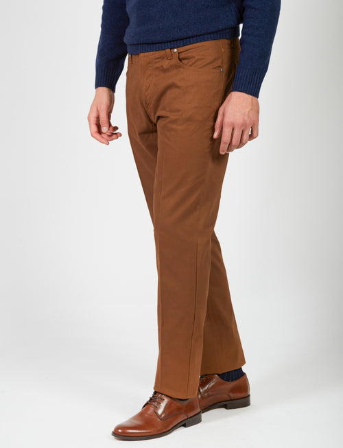 Five-pocket dobby trousers