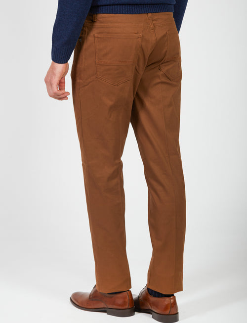 Five-pocket dobby trousers