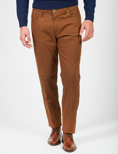 Five-pocket dobby trousers