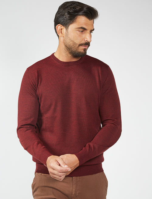 Wool sweater with Alcantara patches