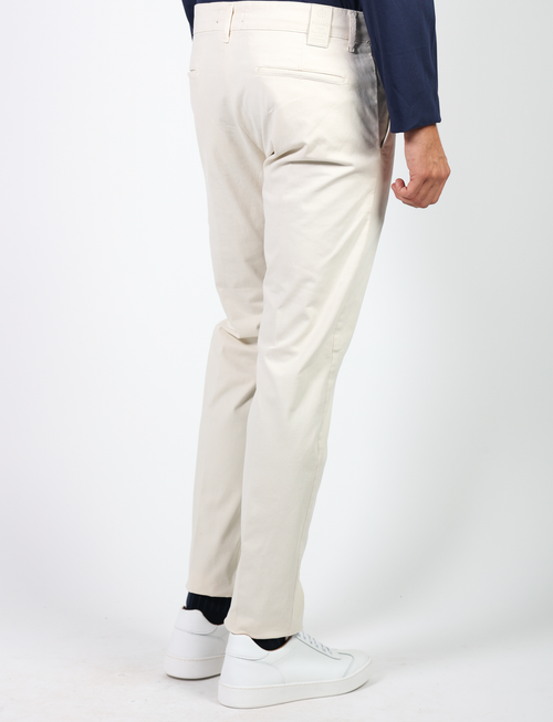 Chino trousers in stretch cotton satin