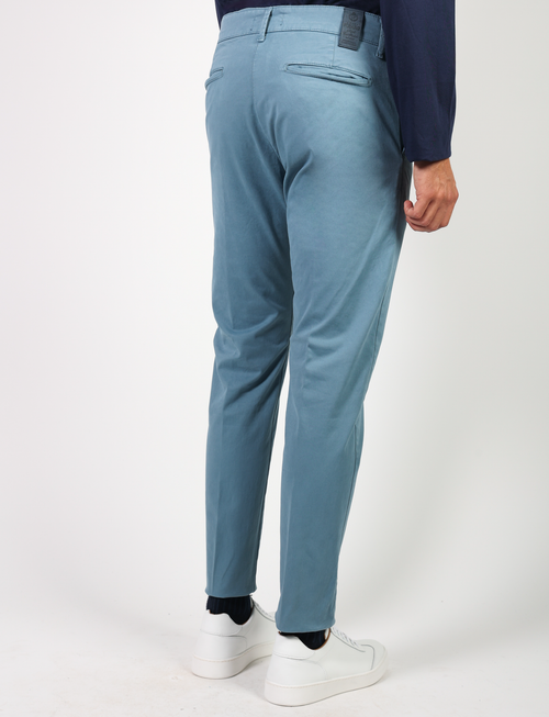 Chino trousers in stretch cotton satin