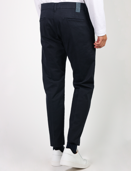 Chino trousers in stretch cotton satin