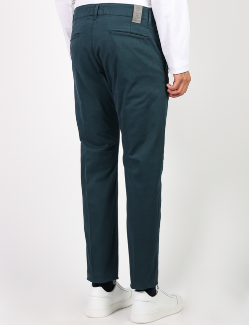 Chino trousers in stretch cotton satin