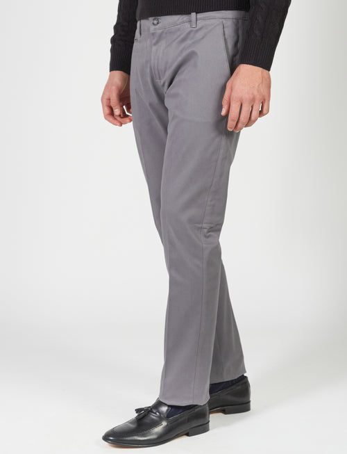 Stretch cotton twill trousers